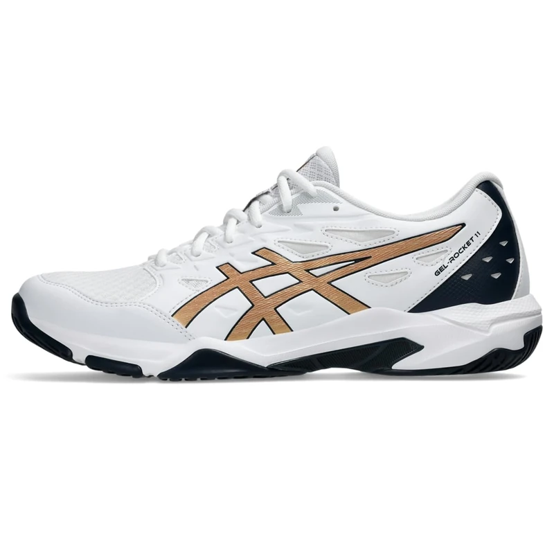 ASICS 1071A091-103 Gel-Rocket 11 Men White/Pure Gold UK 6.5 - Image 1