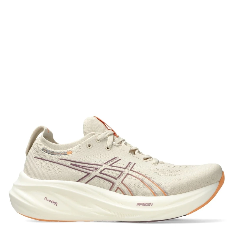 ASICS Women's Gel-Nimbus 26 Sneaker, Oatmeal/Faded Orange, 10.5 UK