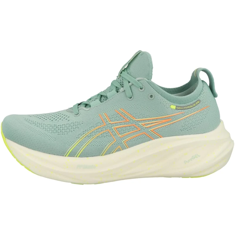 ASICS 1012B601-301 Gel-Nimbus 26 Women Light Celadon/Safety Yellow UK 10