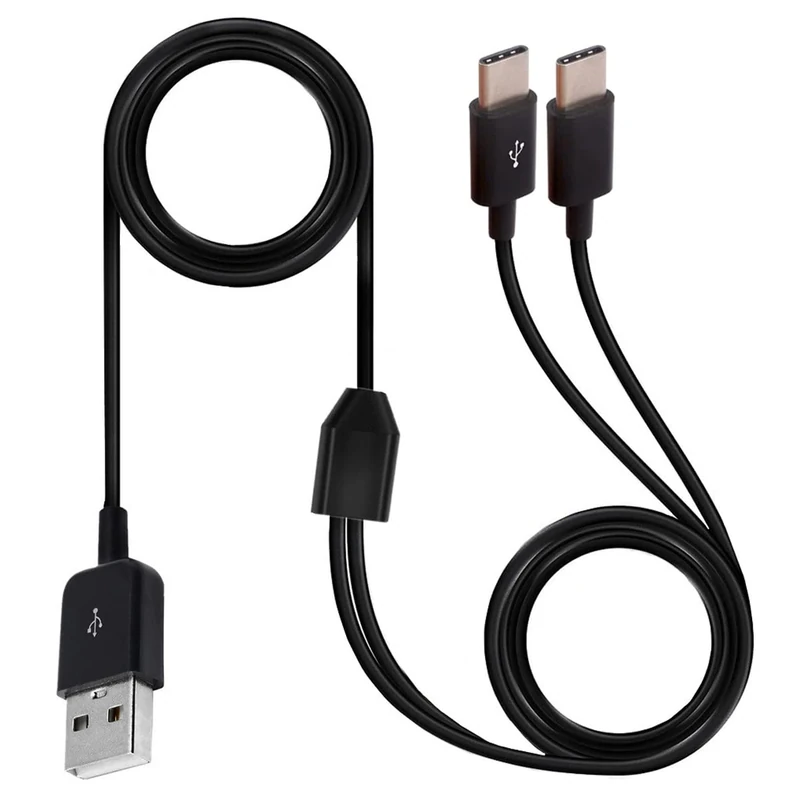 HUHANGGod Multi 2 in 1 USB C Splitter Y Cable, USB 2.0 A Male To 2 Type C Male Plug Cord, 1 to 2 Sync Charging Cable Adapter Compatible with Mobile/Android 1.5meter/5 Feet (2 Type C)