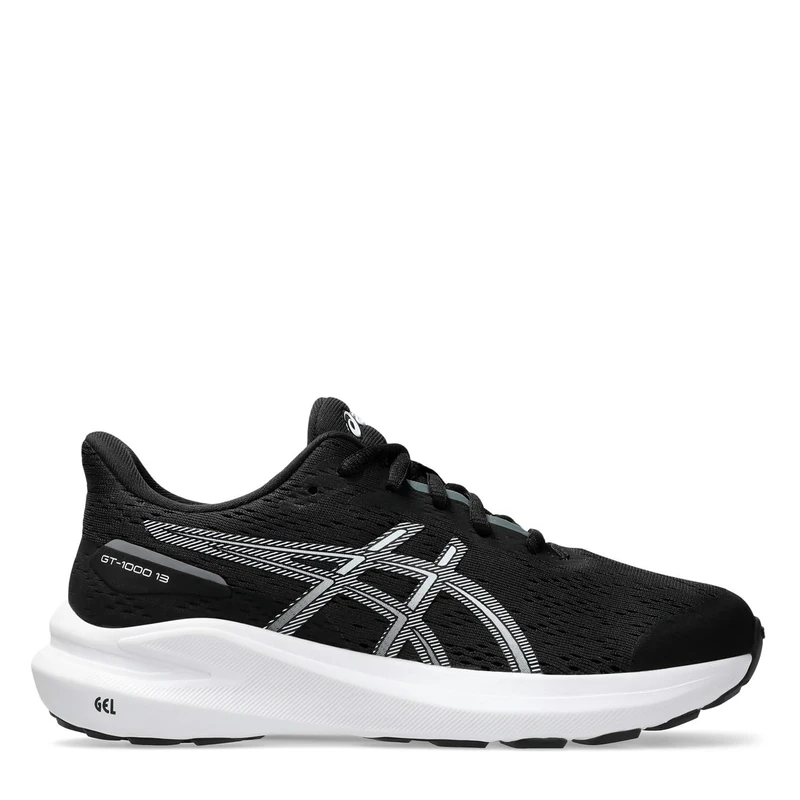Asics Boys Gt-1000 13 Gs Sneaker, Black White, 4 UK