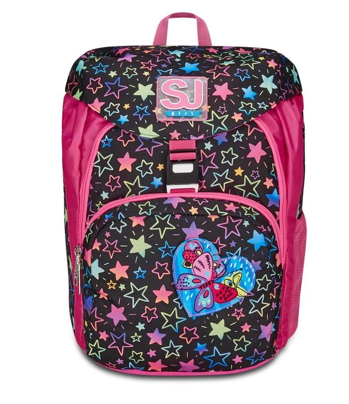 SJ Gang Mocrolight School Backpack, Pink, Colorful Panda, Monoscompartment with Magnetic Buckle Opening, Adjustable Waist Strap, Flip System on Front Pocket, Elementary Schools, Medium, Girl, Girl