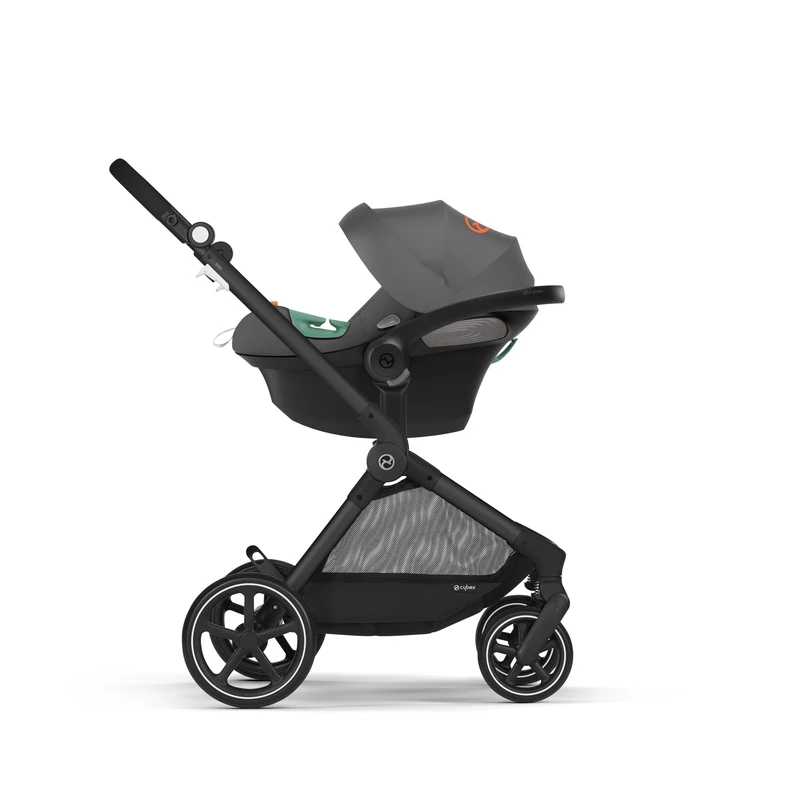 CYBEX Gold EOS 2-in-1 Pushchair with Aton B2 i-Size Baby Seat and Baby Seat Adapter, Travel System, from Birth to 22 kg (Approx. 4 Years), Lava Grey (Grey)