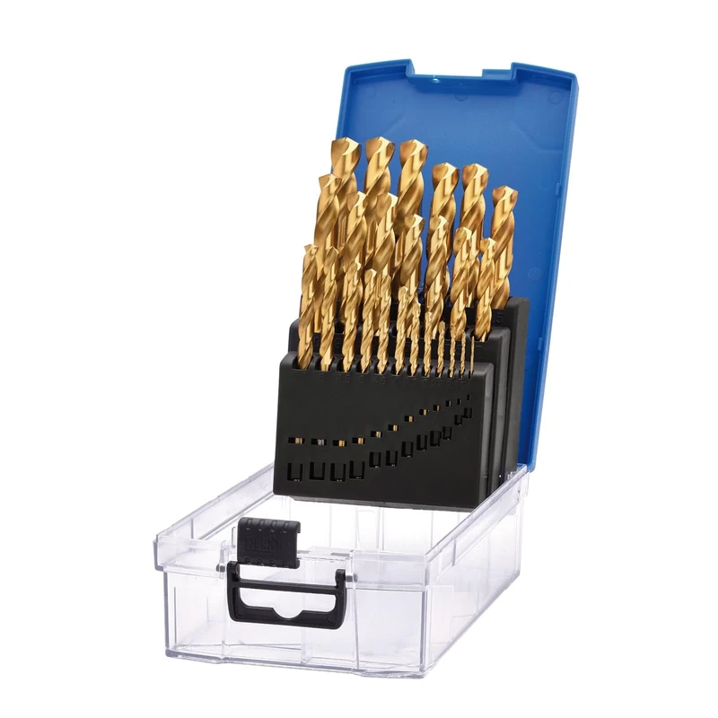 Draper 25pcs HSS Titanium Nitride Coated Drill Bit Set 1.0-13.0mm - 08886 - for Steel, Non-Ferrous Metals, Wood and Hard Plastic