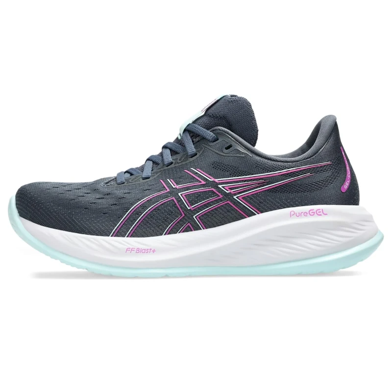ASICS Women's Gel-Cumulus 26 Sneaker, Tarmac/Bold Magenta, 3 UK