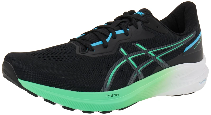Asics 1011B858-001 GT-1000 13 Men Black/Digital Aqua UK 7.5