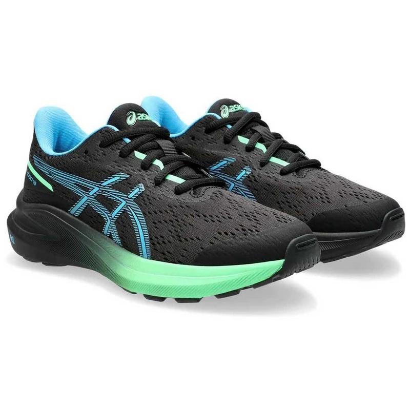 ASICS Boys Gt-1000 13 Gs Sneaker, Black Digital Aqua, 3.5 UK
