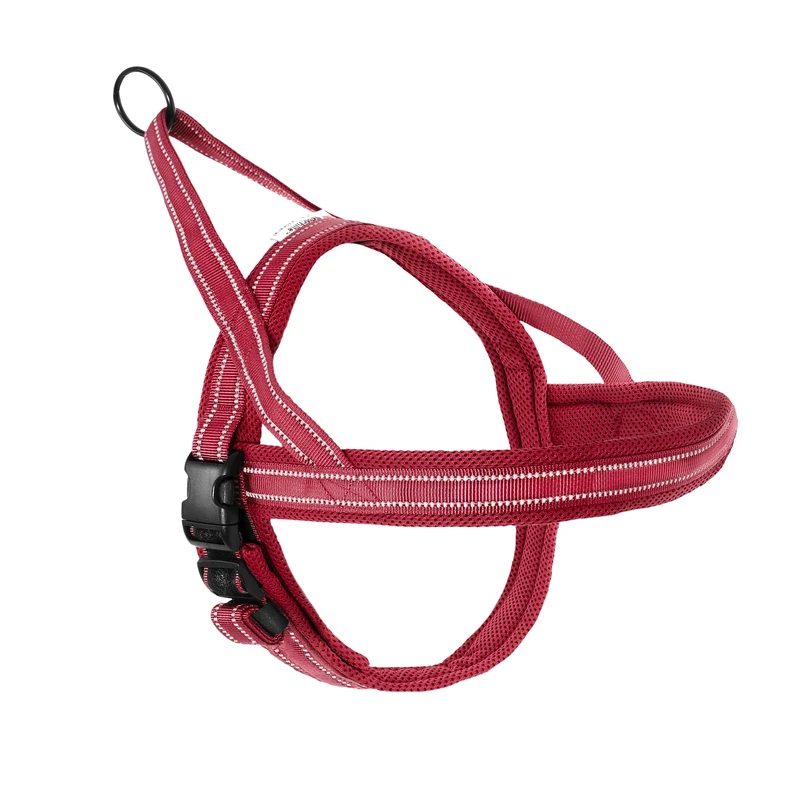 Record Dolomiti Dog Harness - Red - Size L - Circumference 70-82 cm - Material: Nylon Braided with Reflective Bands 3M ScotchLite