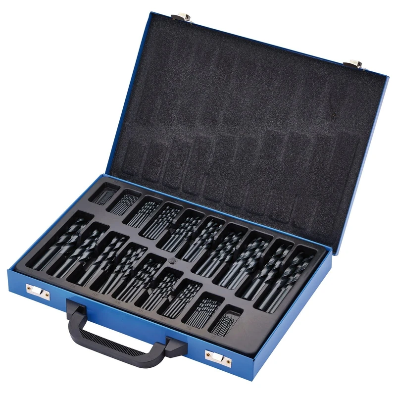 Draper 170pcs Black HSS Drill Bit Set - 08854 - for Metal, Wood and Plastic