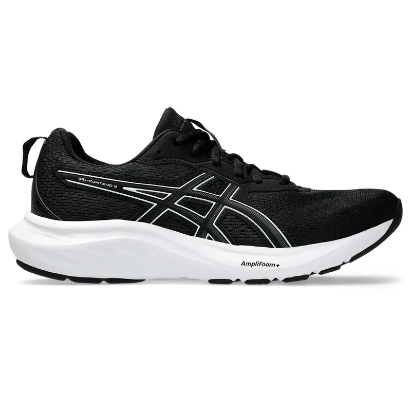 Asics Womens Gel-Contend 9 Sneaker, Black White, 3.5 UK