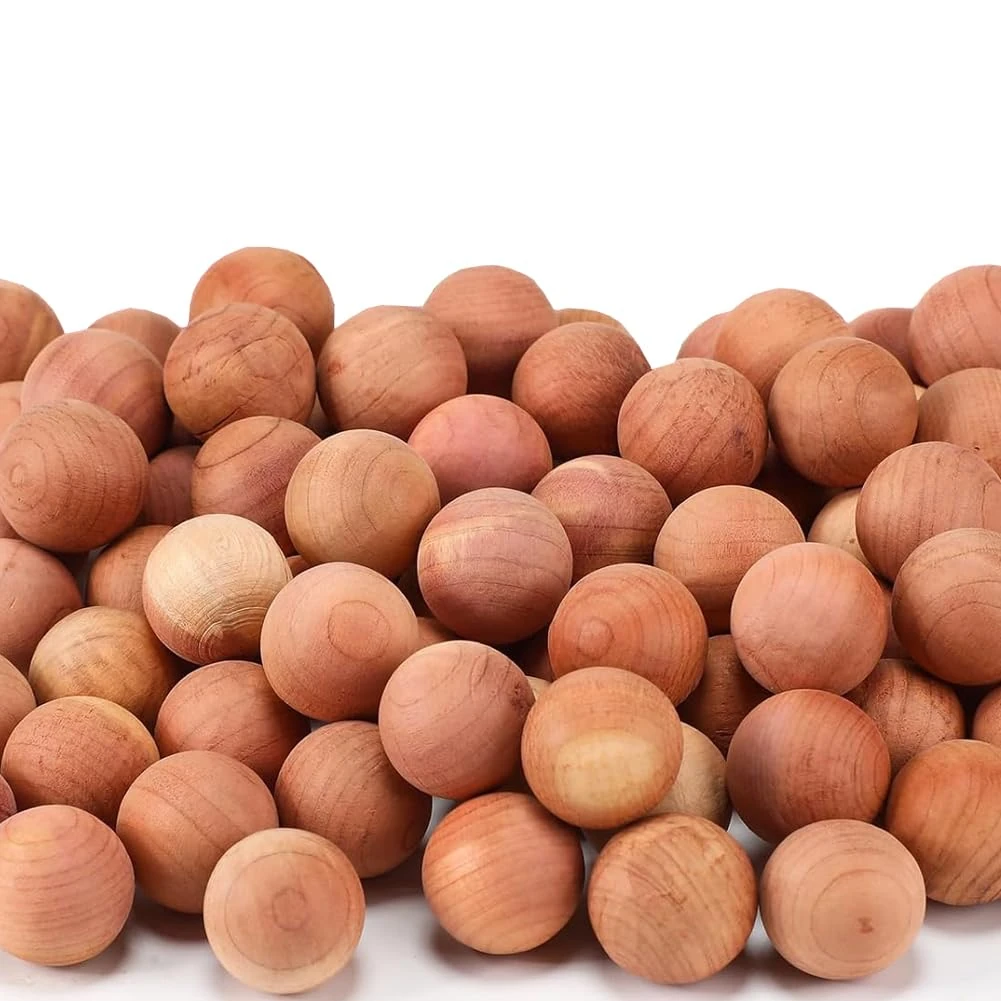 50Pcs Cedar Wood Moth Repellent Balls, 100% Organic Natural Aromatic Cedar Balls for Moth Protection in Wardrobes Drawers, Storage Boxes etc.