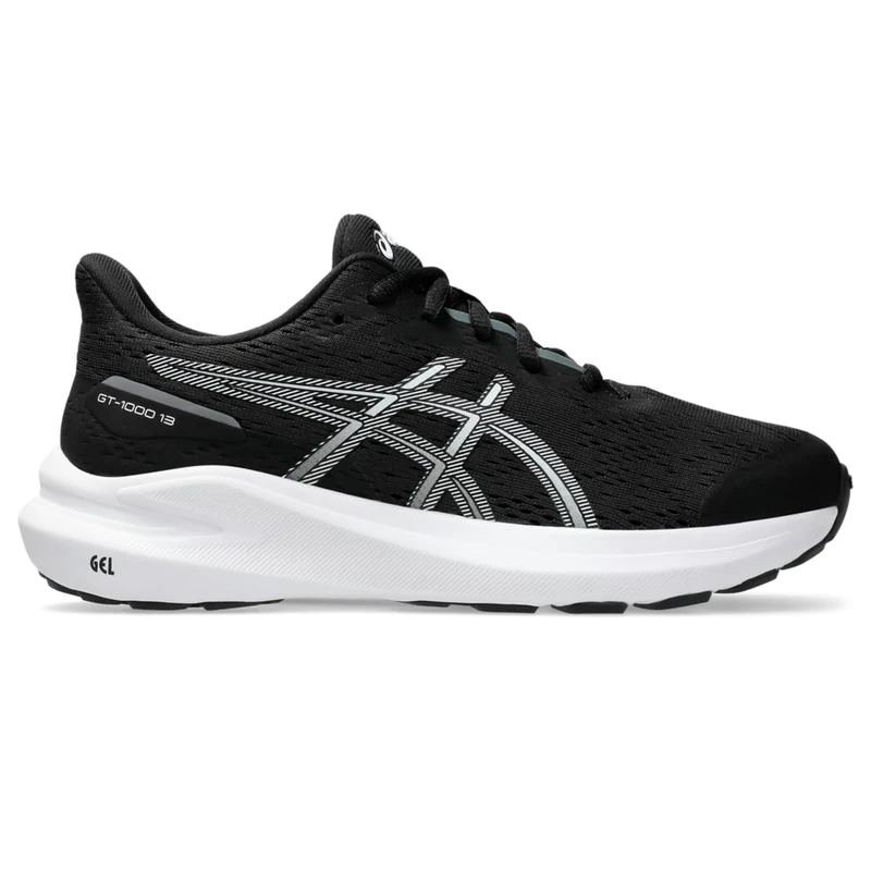 ASICS Boys Gt-1000 13 Gs Sneaker, Black White, 2.5 UK