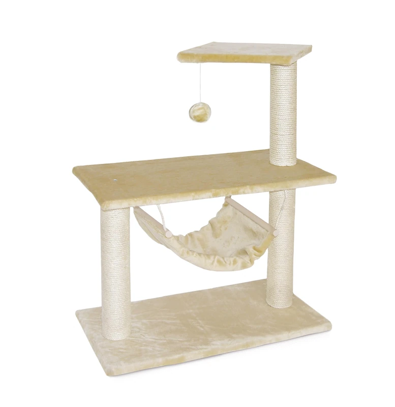 Cat&Rina - Athena Cat Scratching Post - Dimensions: 75 x 40 x 96h cm - Brown - Structure on several raised levels - Stimulates your cat - Encourages jumping and climbing