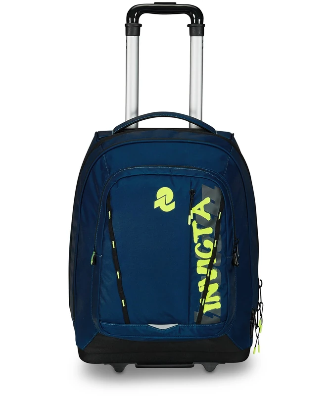 Invicta Bump School Trolley Change Line Colour, Blue, 2 in 1, Double Compartment Backpack with Fixed Trolley, PC Pocket, Bottle Pocket, Pocket with Organizer and Crossover System, Travel Backpack,