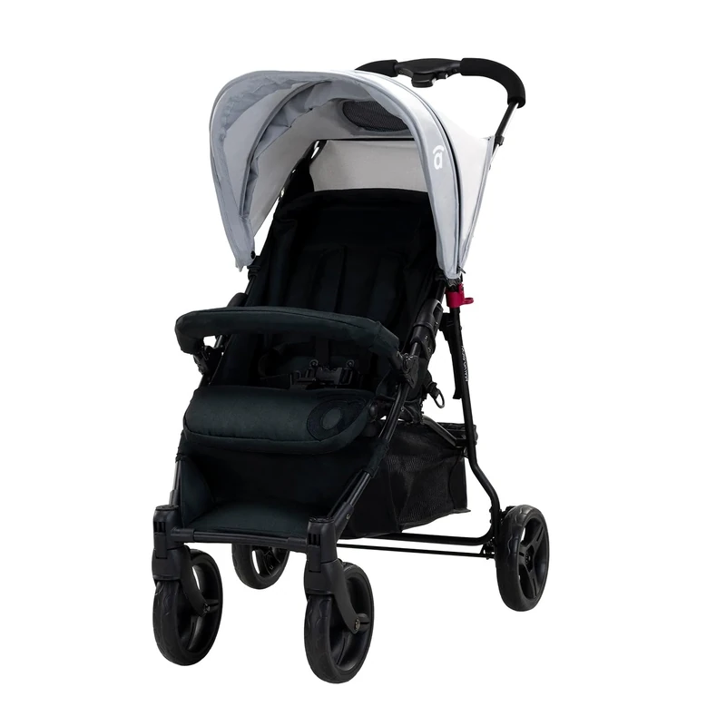 PICKY Pushchair – Lightweight Reclining Baby Stroller, Steel Chassis, Compact Folding with One Hand, Hood with Window, Adjustable Footrest, from 6 Months to 16 kg – Grey Asalvo