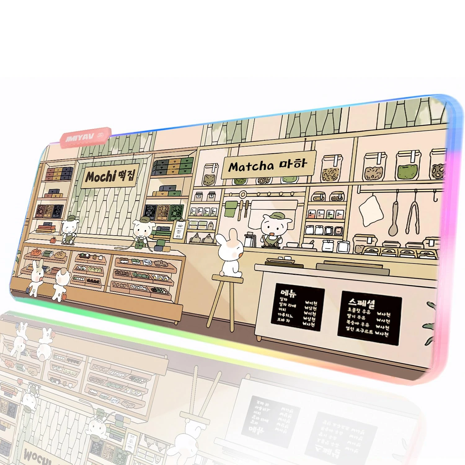 JMIYAV Green RGB Gaming Mouse Pad PC XL Large Extended Glowing Led Light Up Desk Pad Non-Slip Rubber Base Computer Keyboard and Mouse Pad Cool Cute Mousepad Mat 80 * 30cm store001