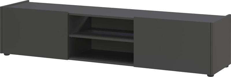 Germania Lowboard 0457-547, in graphite, standing and hanging mountable, 164 x 35 x 40 cm (WxHxD) - Image 1
