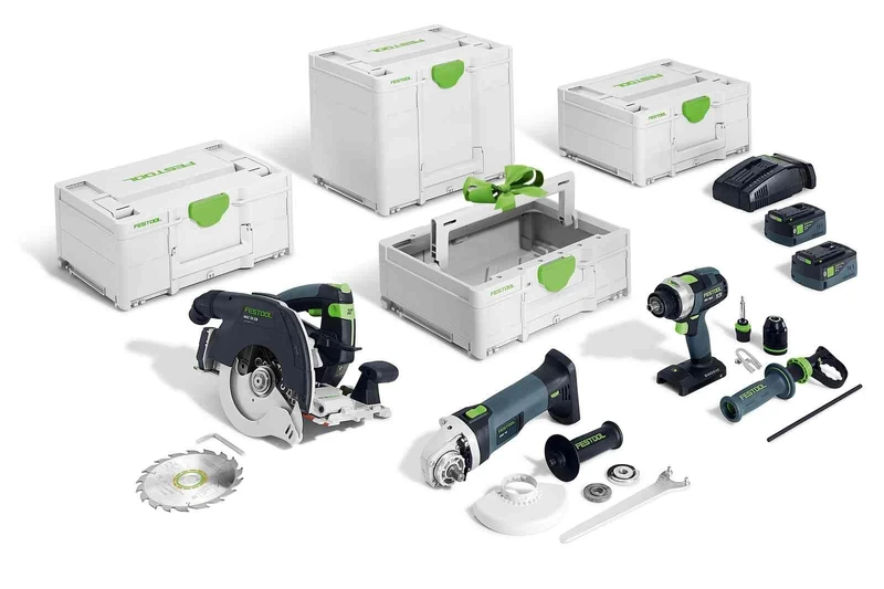 Festool Timber Construction Cordless Combo Set HKC 55/TPC 18/AGC 18/TB M 137
