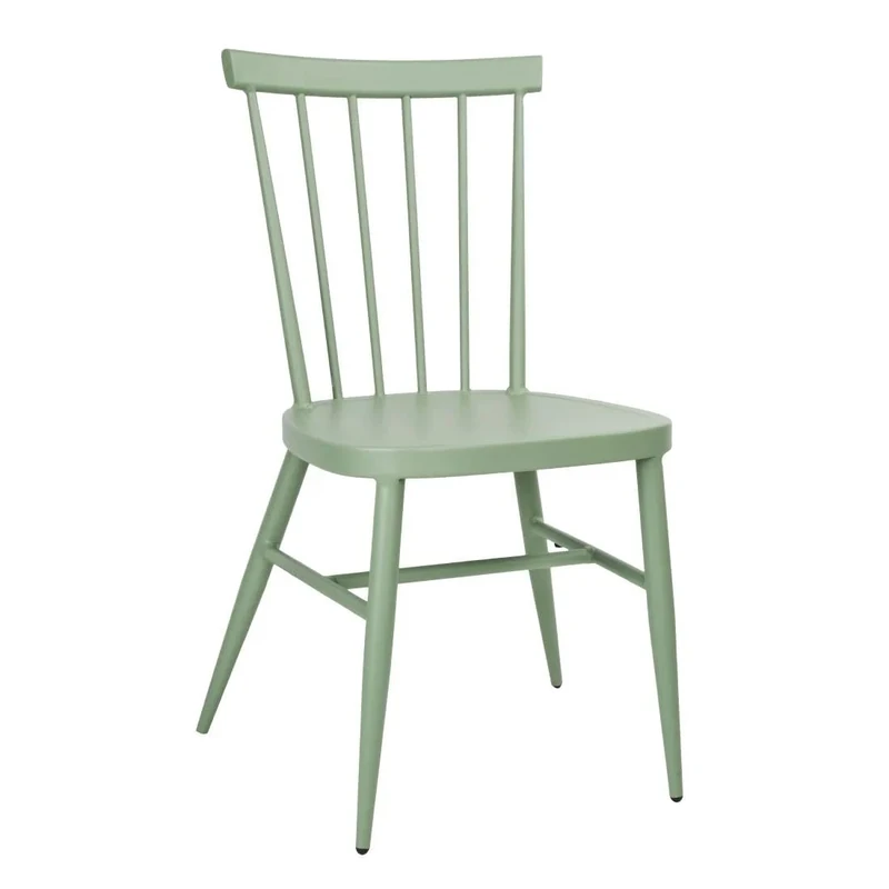 Bolero Windsor Aluminium Chairs Set (Pack of 4), Green, Lightweight Construction, Stackable, Powder-Coated, UV & Scratch Resistant, Indoor & Outdoor Chairs, DX687