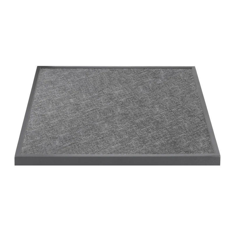 Bolero Black Brushed Mix Effect Tempered Glass Square Outdoor Table Top with Grey Trim - 700 mm, Size: 38(H) x700(W) x700(L) mm, Tabletop Suitable for Indoor & Outdoor Use, DZ873