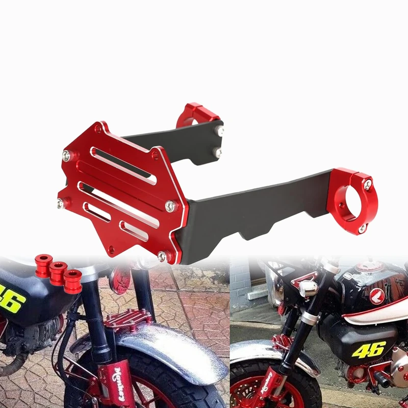 Compatible With MONKEY 125 2018-2023 CNC Lower Down Front Fender Mud Bracket Holder (Red) - Image 1