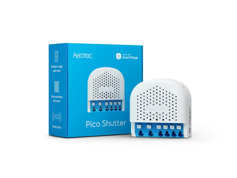 AEOTEC Pico Shutter - Smart Control for Roller Shutters, Blinds, Blinds or Garage Doors, Zigbee, HomeAssistant, Stage Control, Repeater, Hub Required, Works-with-SmartThings, Homey, Alexa