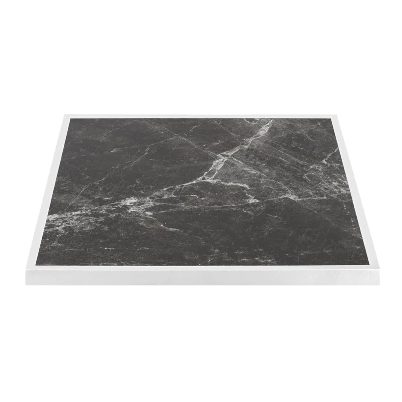 Bolero Dark Granite Effect Tempered Glass Square for Indoor and Outdoor Use - 700 mm, Size: 38(H) x700(W) x700(L) mm FU516