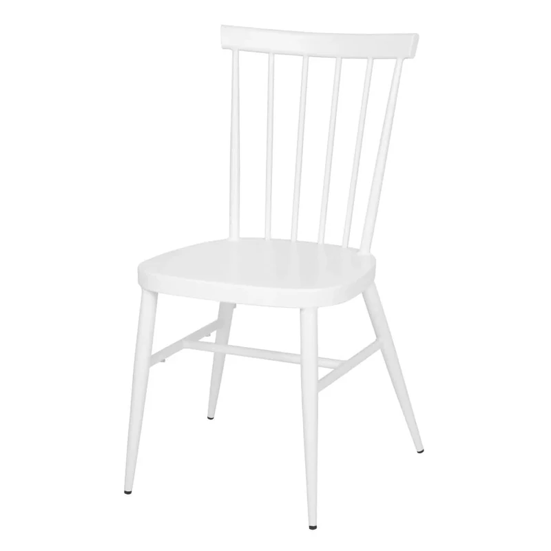 Bolero Windsor Aluminium Chairs Set (Pack of 4), White, Lightweight Construction, Stackable, Powder-Coated, UV & Scratch Resistant, Indoor & Outdoor Chairs, DP718
