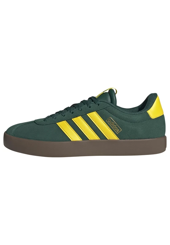 adidas Men's VL Court 3.0 Shoes, Collegiate Green/Yellow/Gold Metallic, 12 UK