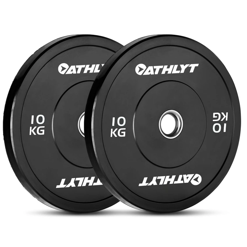 Athlyt Black Bumper Plates - 10kg x 2