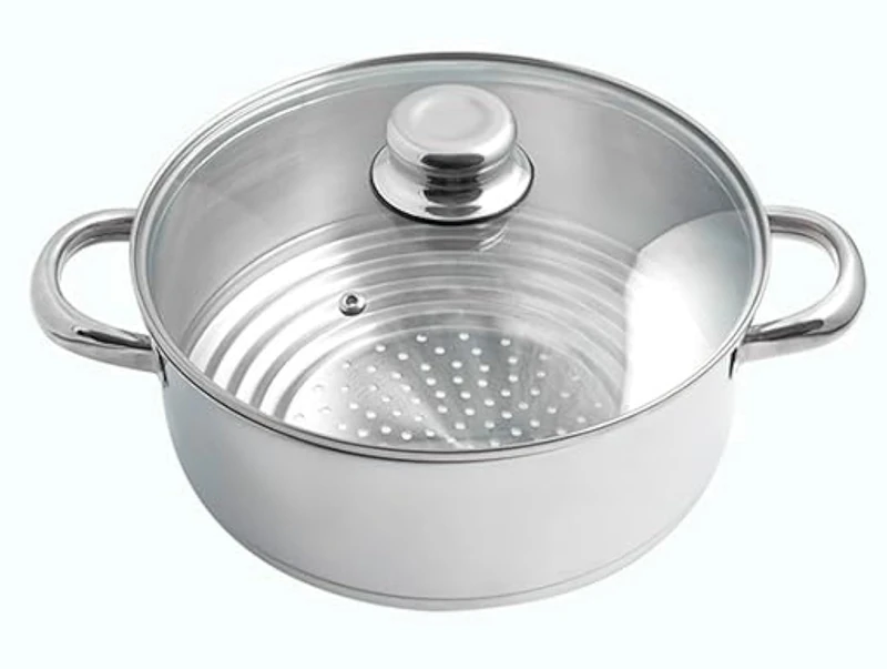 Artame ART32956 Multi-Diameter Colander, Stainless Steel Glass, Silver