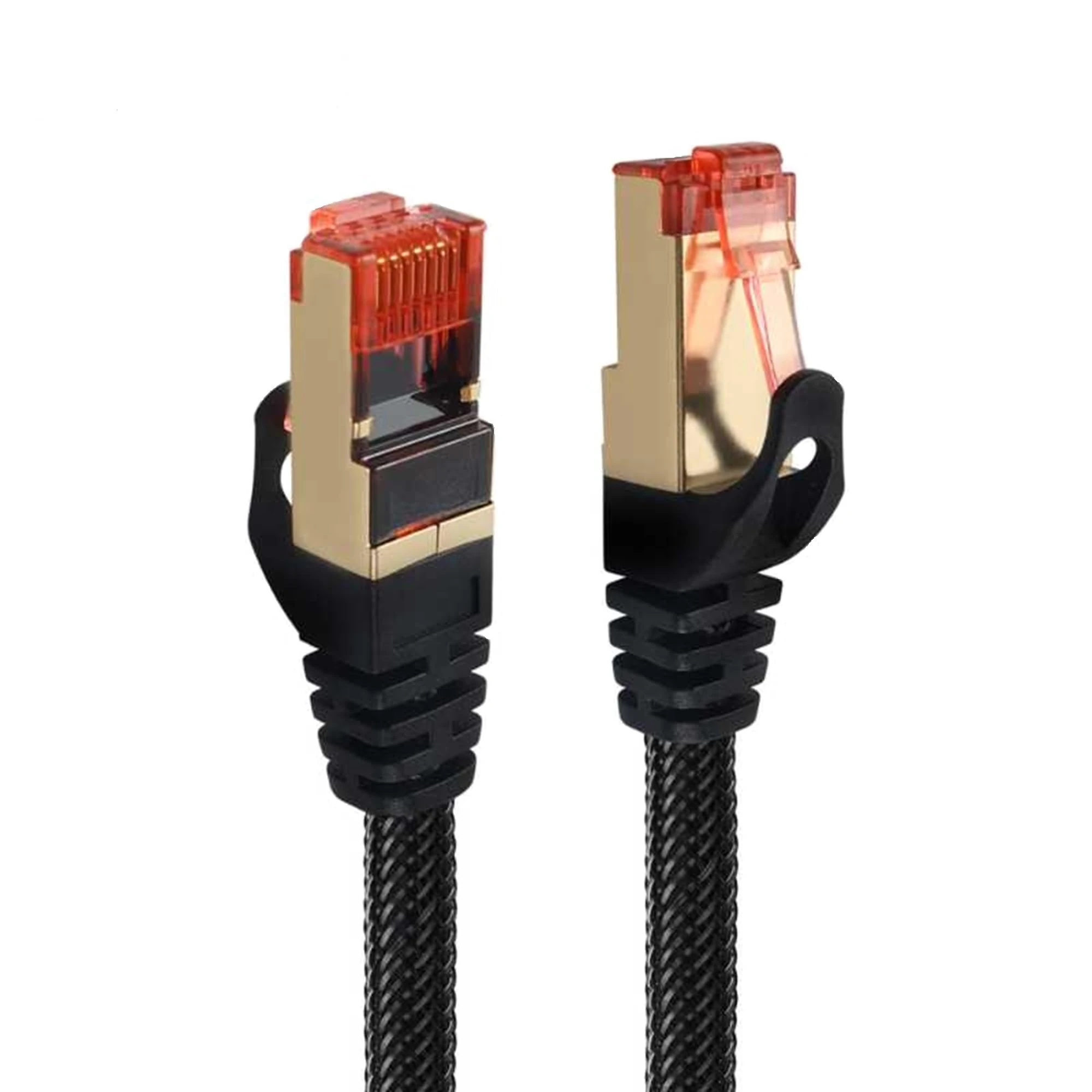 2m CAT 8 7 6 Ethernet Cable High-Speed 40Gbps 2000MHz Ethernet Cable Flat Braided RJ45 LAN Gigabit Network F/FTP POE Compatible with Xbox Switch PS5 PS4 WiFi Extender Router Modem Wi-Fi 6