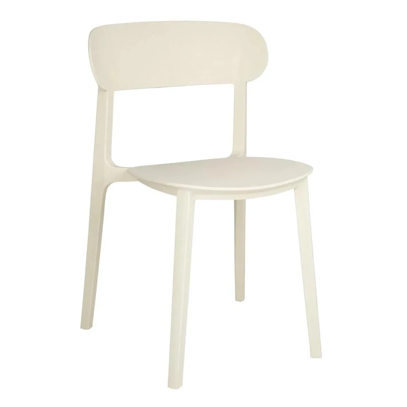 Bolero Eden Side Chair Set (Pack of 2), Cream, Polypropylene Chairs Made From 20% Recycled Plastic, Maximum Load 160 kg, Stackable, Indoor Side Chairs, CH940