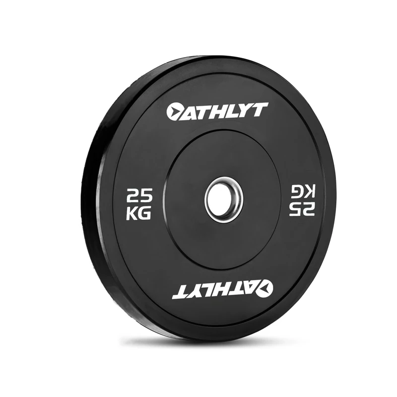 Athlyt Black Bumper Plates, 25kg, Single