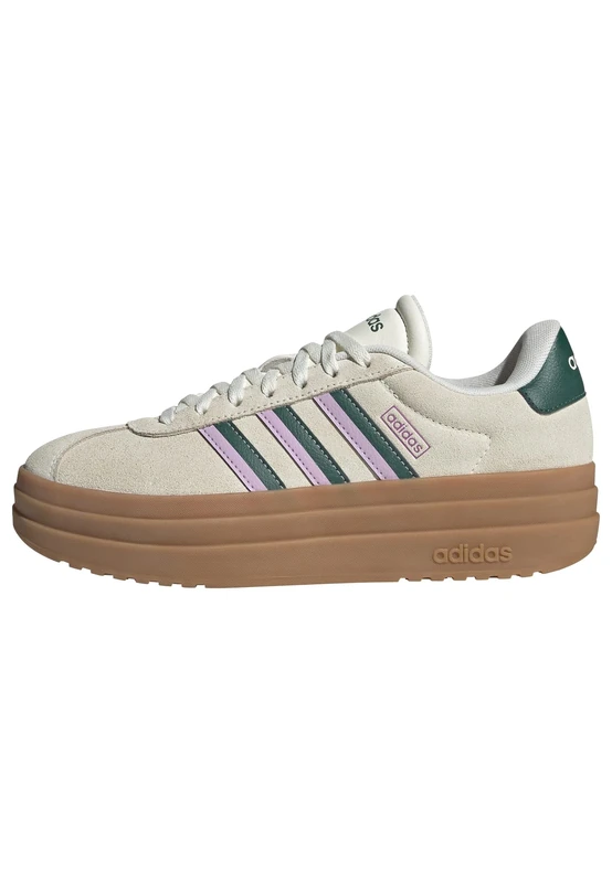 adidas Women's VL Court Bold Shoes, Off White/Collegiate Green/Bliss Lilac, 7.5 UK