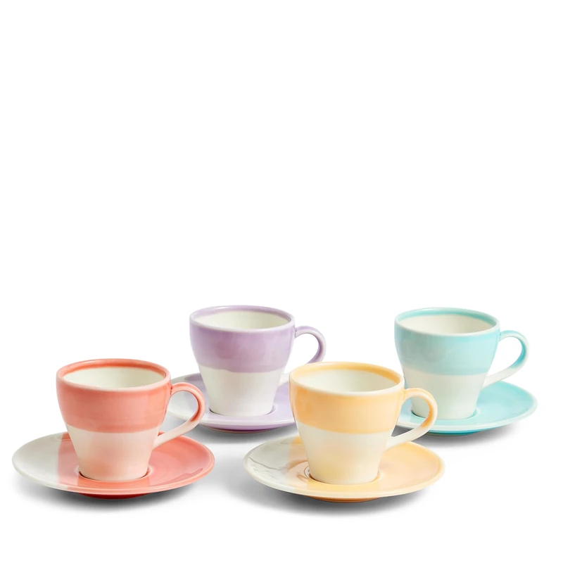 Royal Doulton Coffee Set, Features Espresso Cup & Matching Saucer, 1815 Bright, 110ml, Mixed Set of 4