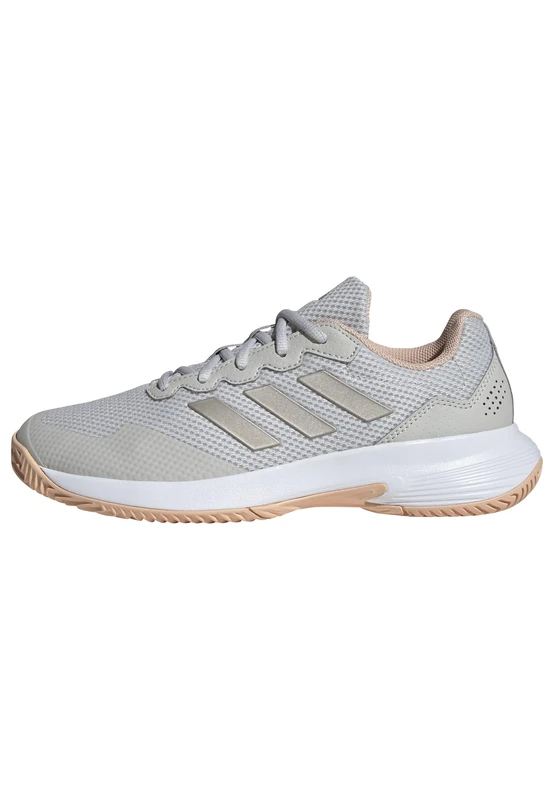 adidas Women's Gamecourt 2.0 Tennis Shoes, Grey one/Cyber met./Powder Coral, 4 UK