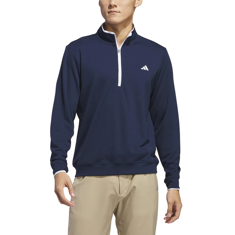 adidas Men's Mens Upf Lightweight Quarter Zip Pullover Sweatshirt, collegiate navy, M