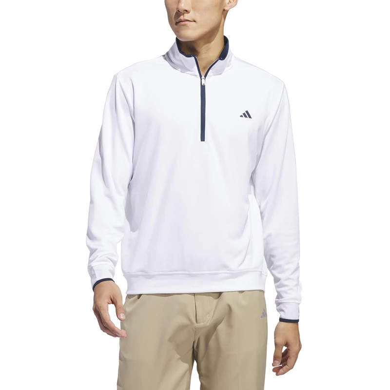 adidas Men's Mens Upf Lightweight Quarter Zip Pullover Sweatshirt, white, M