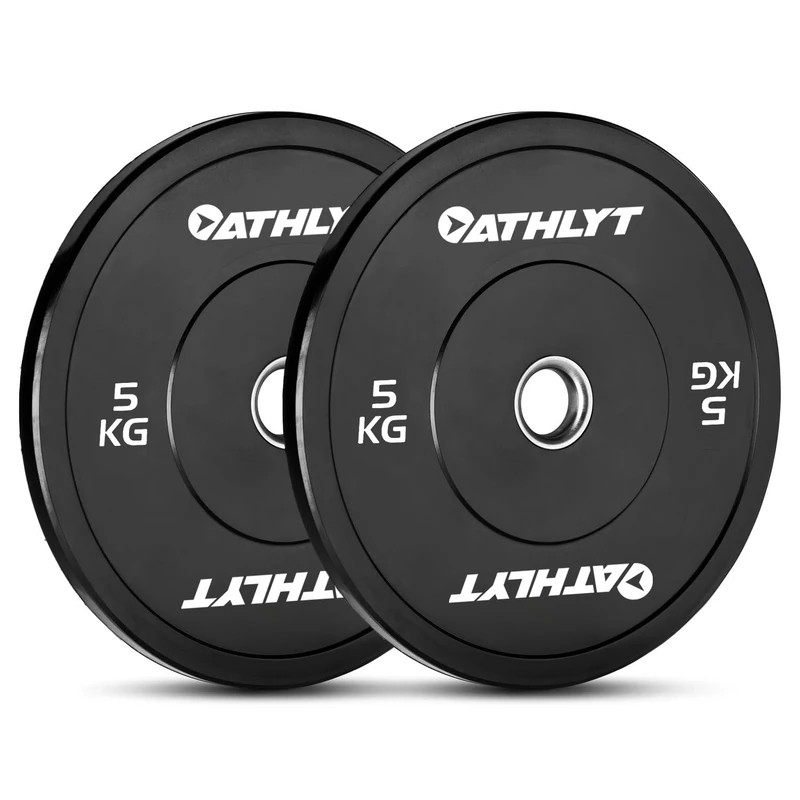 Athlyt Black Bumper Plates, 5kg x 2