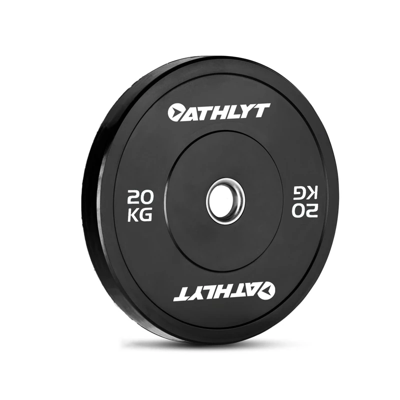Athlyt Black Bumper Plates, 20kg, Single
