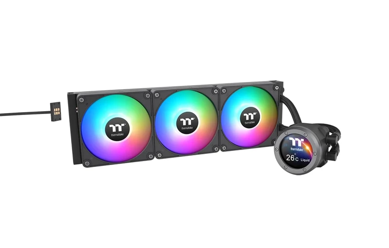 TH420 V2 Ultra EX ARGB Sync CPU Liquid Cooler/All-In-One Liquid Cooling System/Water Block 2.1" LCD/Fan 140 * 3/Magnetic Quick Connection/PWM 500~1800 RPM/MB ARGB Sync Control/LCD Software Control