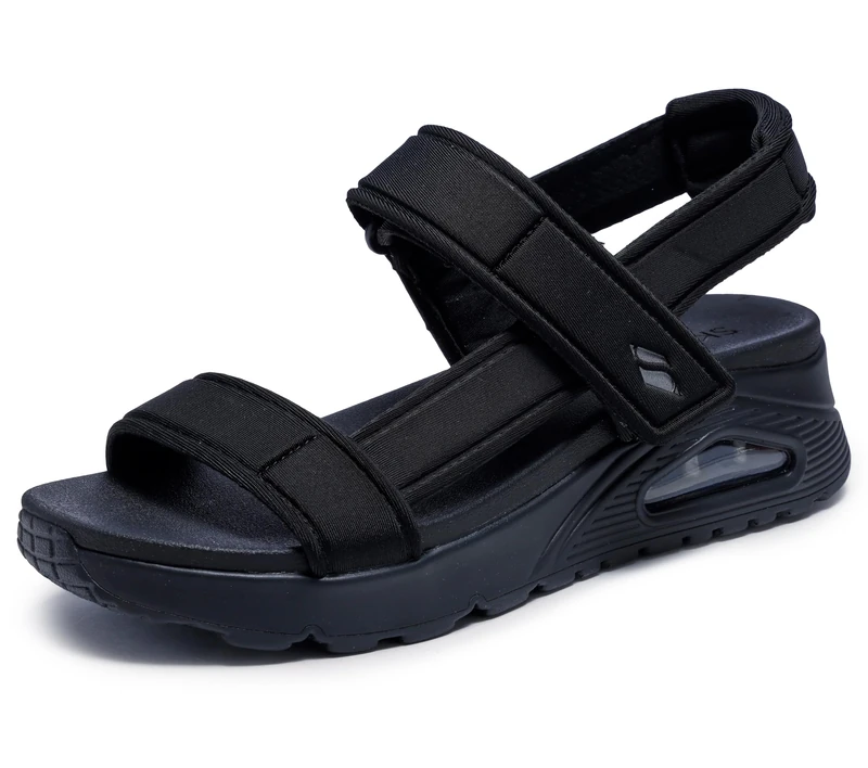 Skechers Women's Uno Sandal Summer Stand2 Sandals, Black Nylon, 4 UK