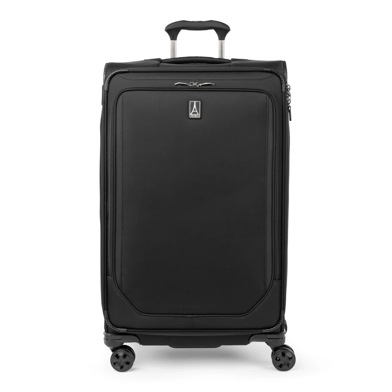 Travelpro Crew Classic Lightweight Softside Expandable Carry on Luggages, Black, Checked Large, Crew Classic Softside Expandable Luggage with Spinner Wheels