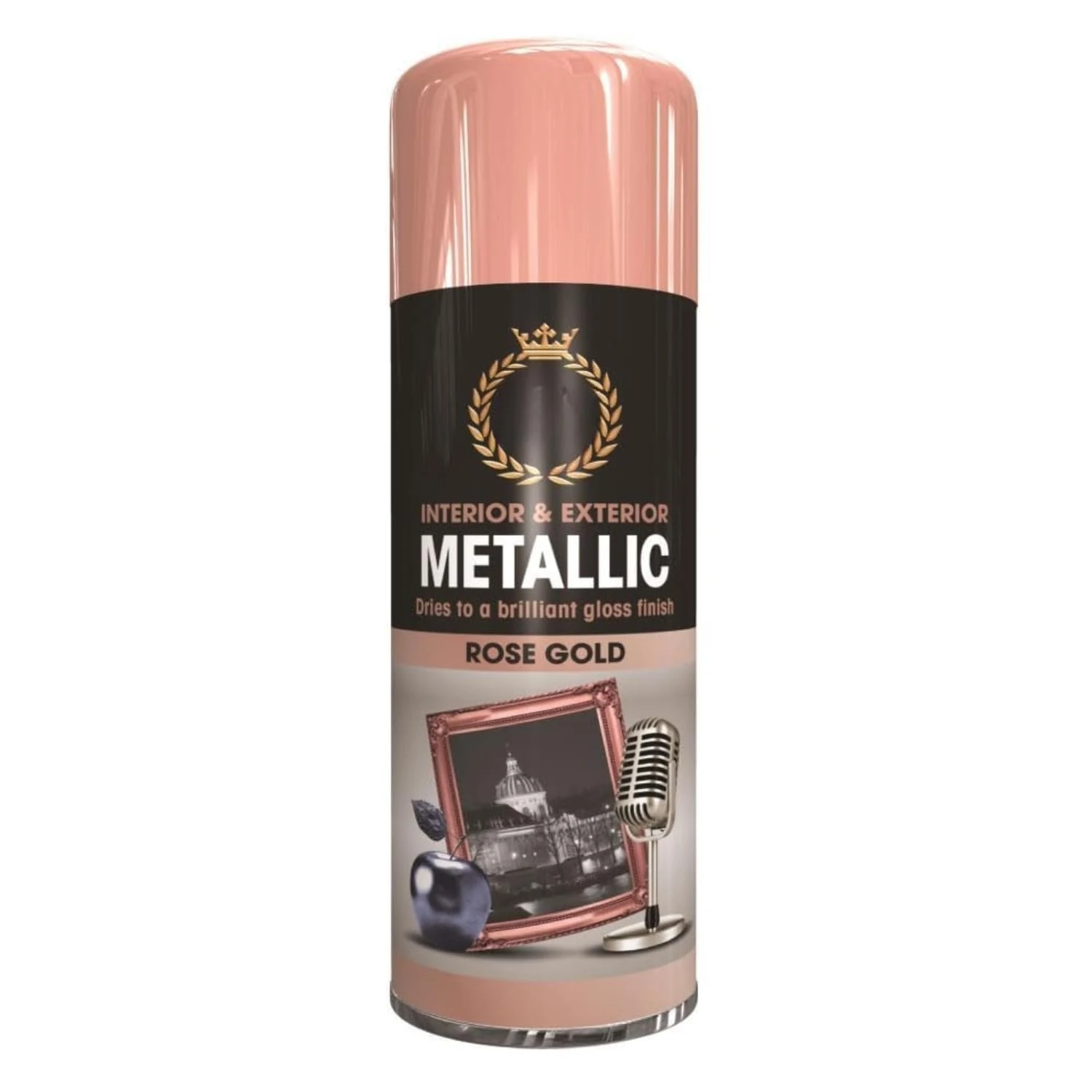 Inspired Essentials Metallic Spray Paint 400ml Multi-Purpose Use, Spray for Metal and Wooden Furniture, Ornaments, Decorative Items and Much More for Interior & Exterior (1, Rose Gold)