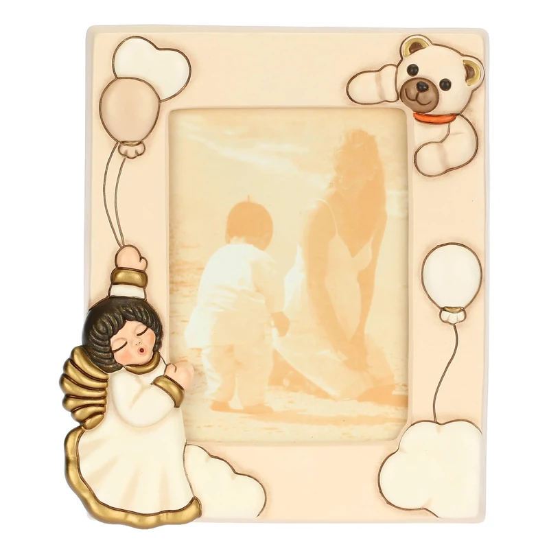 Angel with Teddy Ceramic Photo Frame