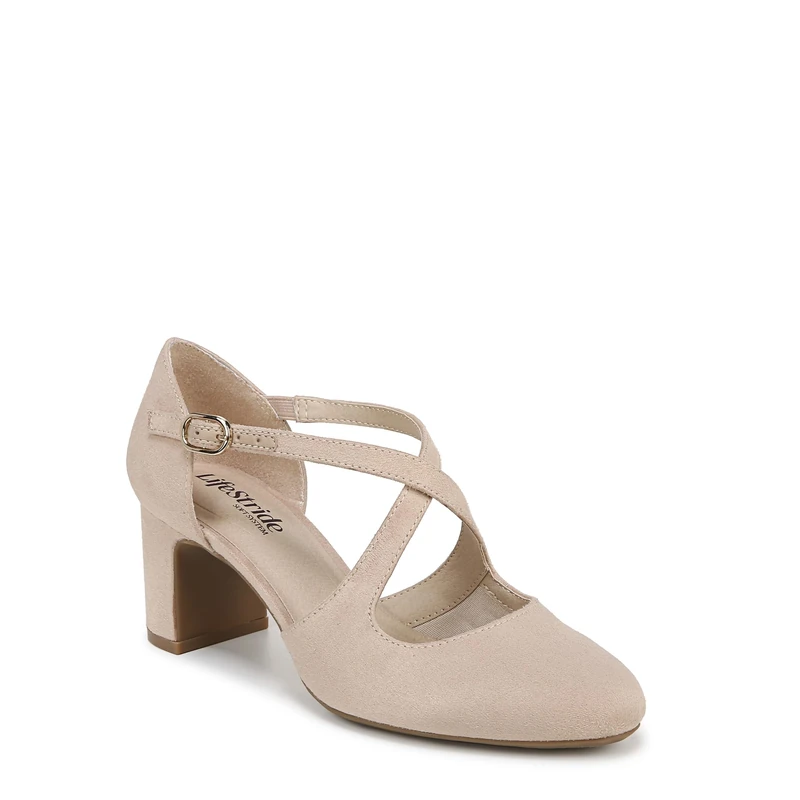 LifeStride Womens Classic Strappy Block Heel, Tender Taupe, 6.5 UK