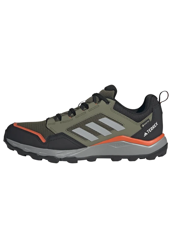 adidas Men's Terrex Tracerocker 2 Gore-TEX Trail Running Shoes, Olive Strata/Charcoal Solid Grey/Semi Impact Orange, 9.5 UK