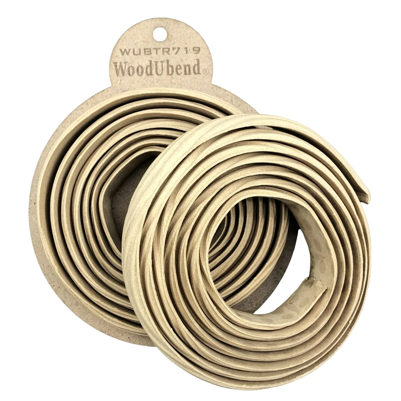 WoodUBend Pack of Two Wavy Trims TR719 3x208x0.6 cm Heat Bendable & Flexible Wood Trims - DIY Craft, Furniture & Home Decor - Easy to Apply & Paint - Versatile, Reusable & Durable