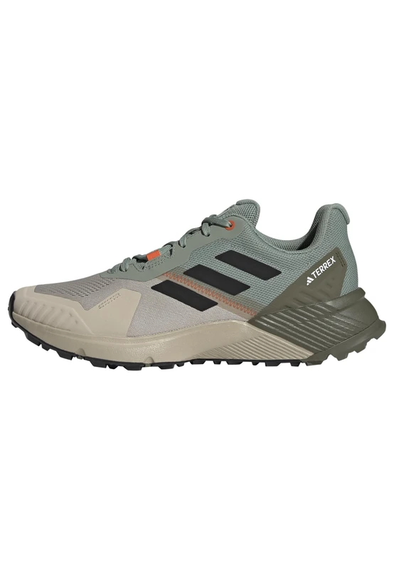 adidas Men's Terrex Soulstride Trail Running Shoes, Silver Green/core Black/semi Impact Orange, 9.5 UK